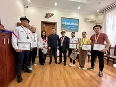 Казыбек Молдажиев встретился с призерами чемпиона мира по карате