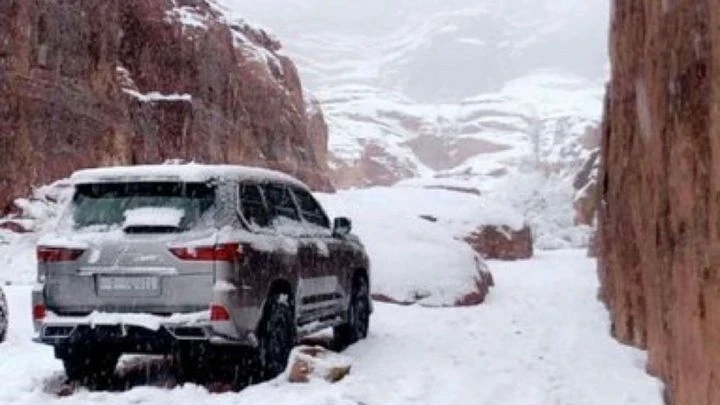 Редкое природное явление. В Саудовской Аравии выпал снег