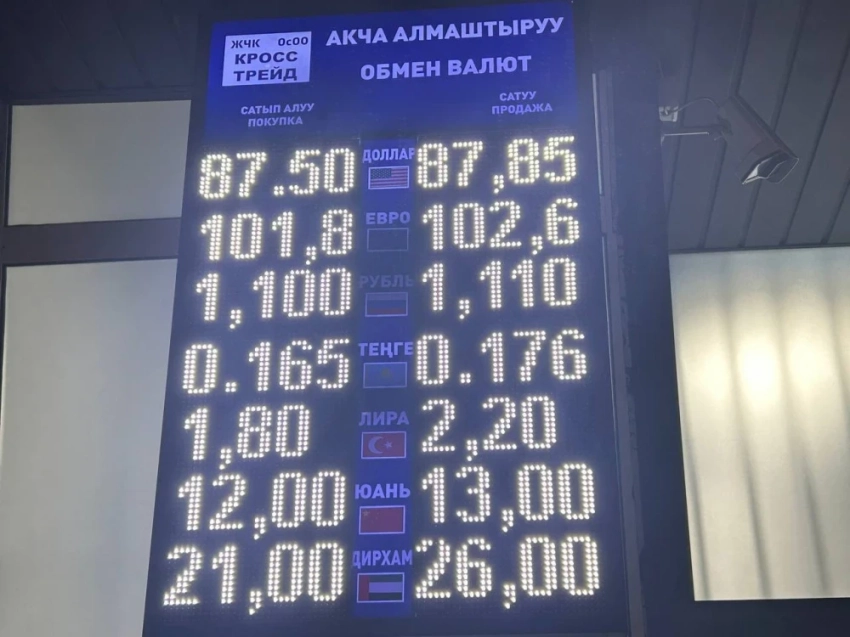 Моссоветтеги алмашуу курсу 12-январда. Кайсы валютанын баасы көтөрүлдү?