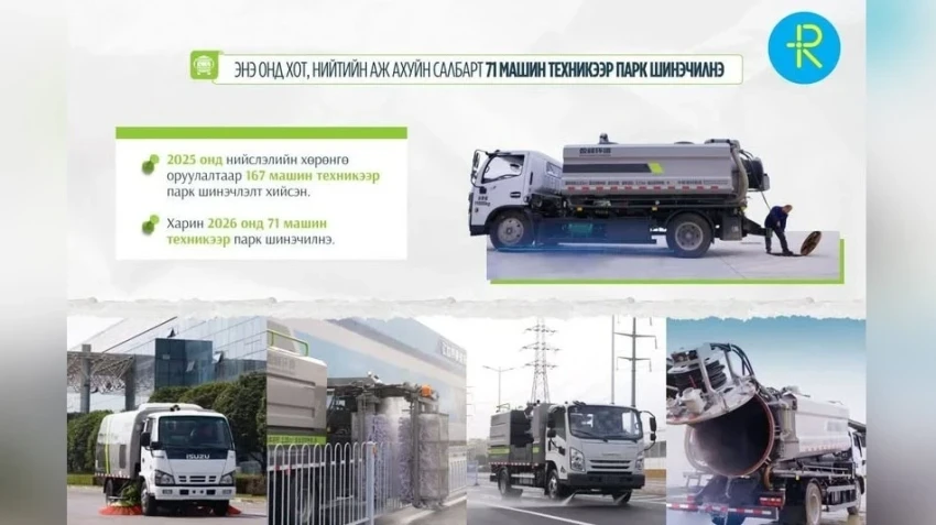 Ulaanbaatar to Update Municipal Fleet by Adding 71 Vehicles in 2026