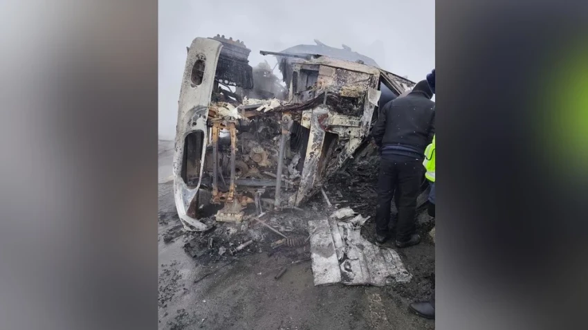 On the Bishkek - Osh highway, a fuel truck caught fire: two people died