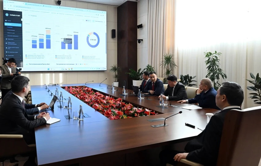 Садыру Жапарову презентовали возможности новой системы ГНС «Салык Кузот»