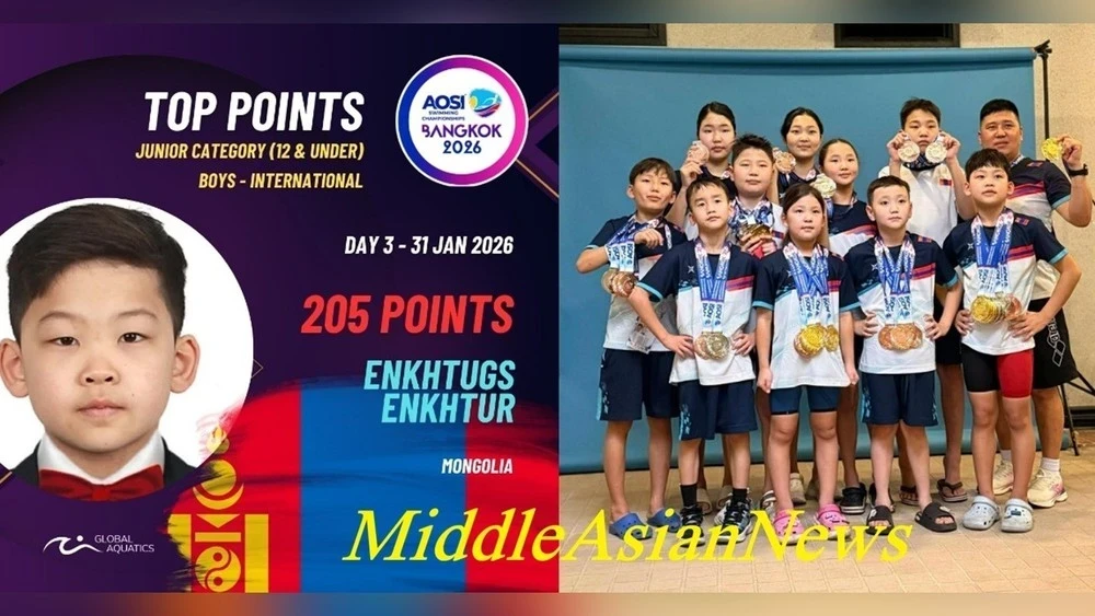 Пловцы Гобийской школы собрали «урожай» медалей на Чемпионате Азии по плаванию. Видео
