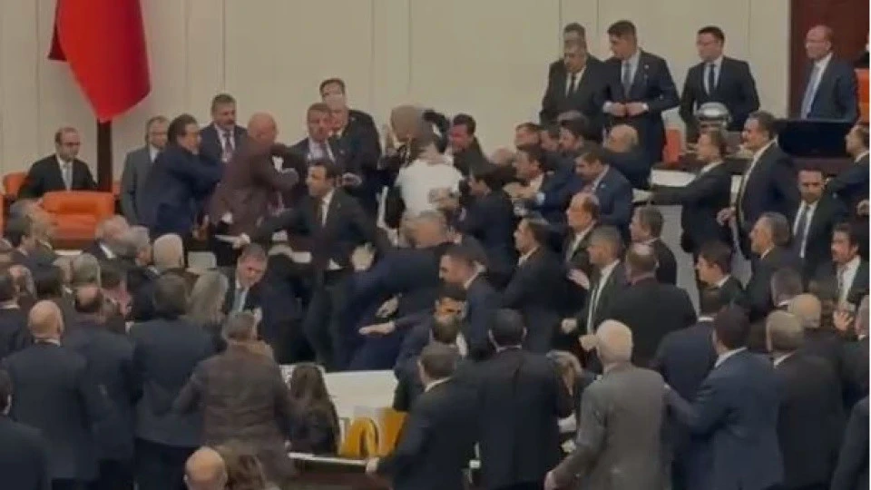 A Fight Broke Out Among MPs in the Turkish Parliament During the Swearing-In Ceremony of New Ministers