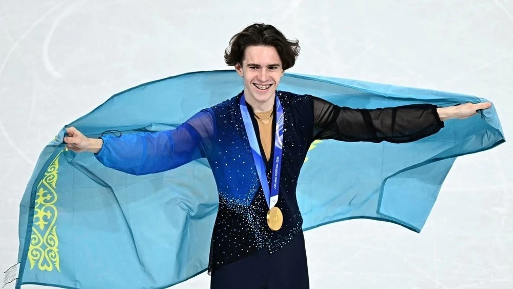 Kazakh figure skater Mikhail Shaidurov won gold at the 2026 Olympics in Italy