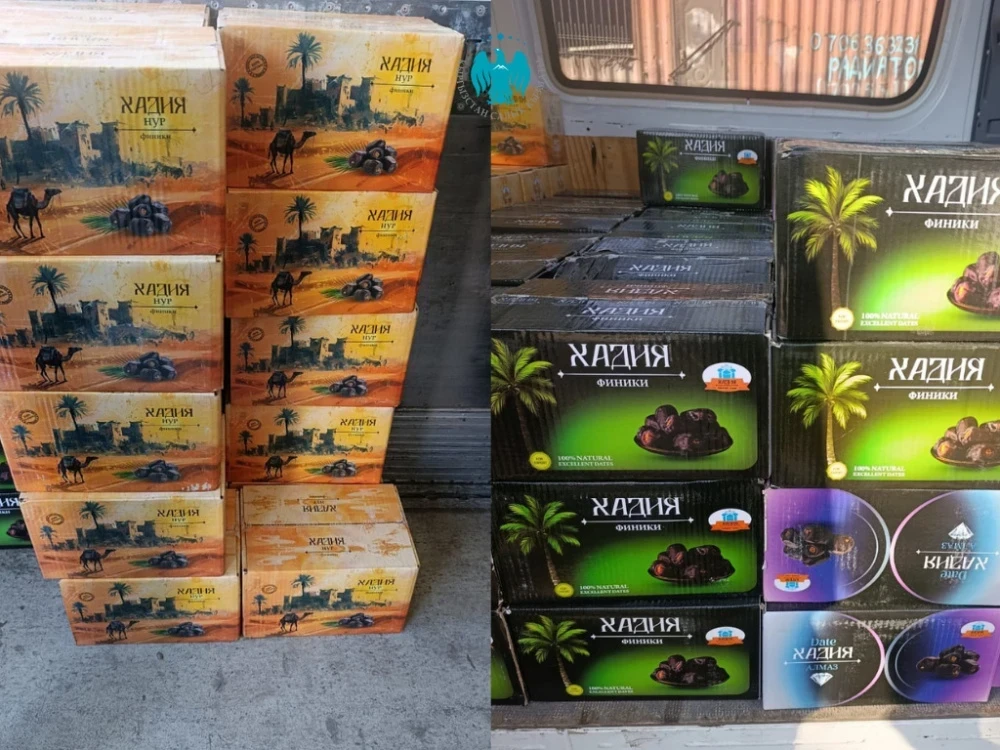 Казакстан менен чектеш жерде контрабандалык финиктер жүктөлдү