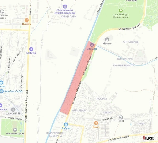 11-мартта Бишкектин бир жашоо массиви бүт күн бою ичүүчү суусуз калат (карта)