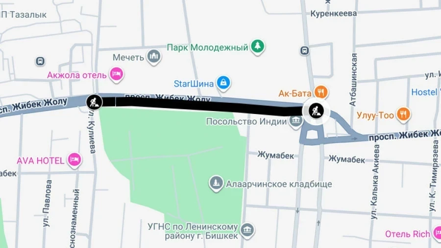 В Бишкеке закроют часть проспекта Жибек Жолу