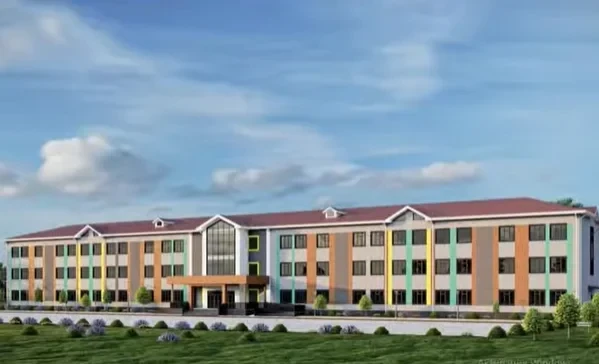 В селе Достук строят новую школу из 5 блоков