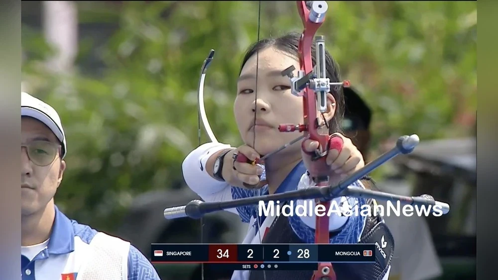 Mongolia won the gold medal in mixed team events in archery at the Asian Cup