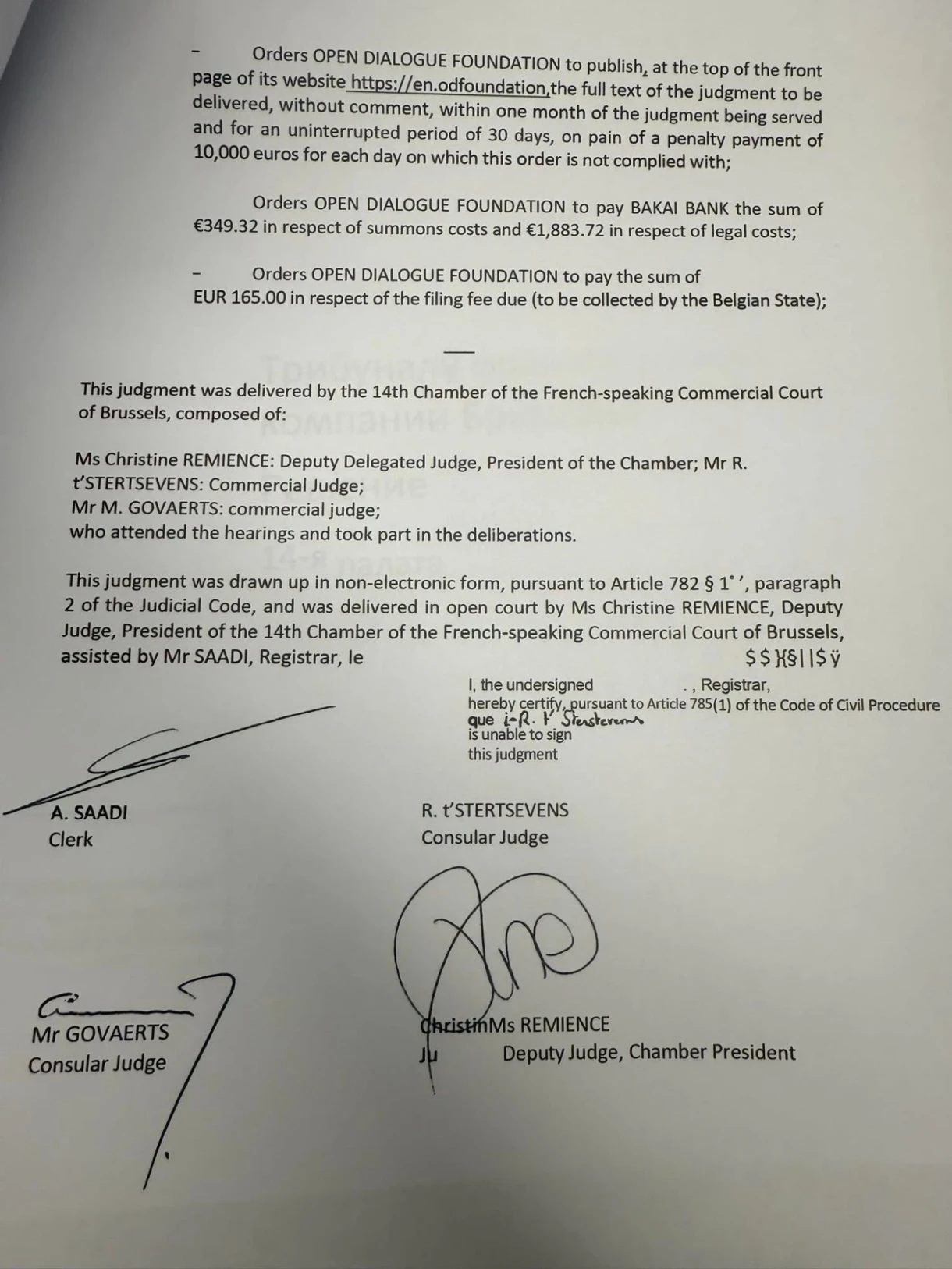 Брюссель соту КРдагы банкты актады: санкцияларды айланып өтүү боюнча айыптоолор кулады